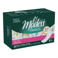 Modess® Basics Daily Liners, Regular, Scented, 40 Count