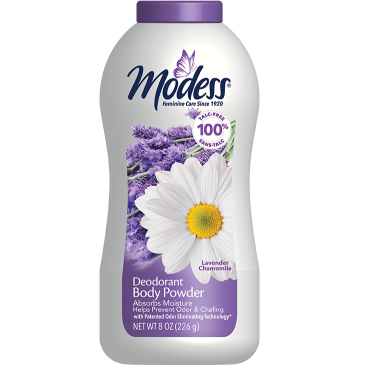 Modess® Deodorant Body Powder, Lavender Chamomile, 8 Ounce