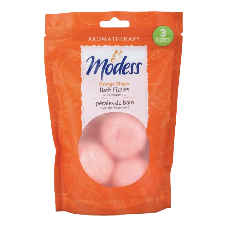 Modess® Aromatherapy Orange Ginger Bath Fizzies, 3 Count