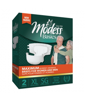 Modess® Basics Maximum Absorbency Briefs for Women and Men, 2 Count